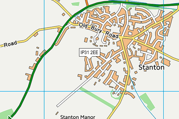 IP31 2EE map - OS VectorMap District (Ordnance Survey)