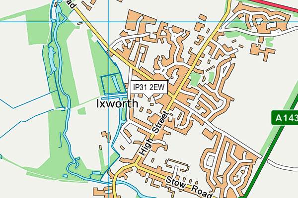 IP31 2EW map - OS VectorMap District (Ordnance Survey)