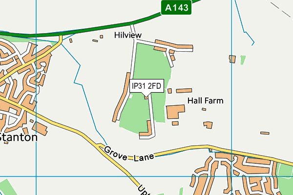 IP31 2FD map - OS VectorMap District (Ordnance Survey)