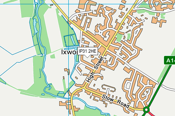 IP31 2HE map - OS VectorMap District (Ordnance Survey)