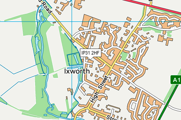 IP31 2HF map - OS VectorMap District (Ordnance Survey)