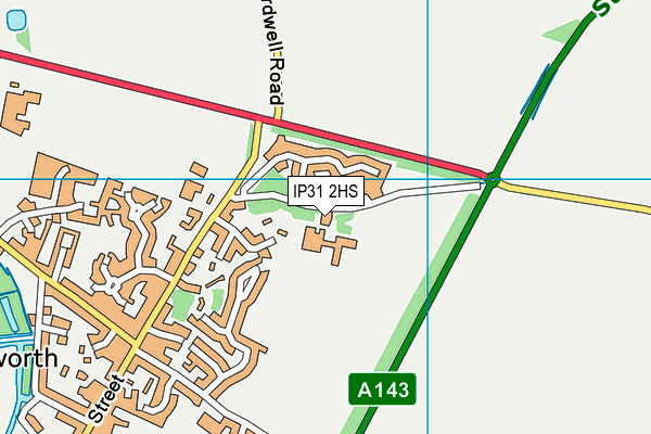 Ixworth Middle School (Closed) map (IP31 2HS) - OS VectorMap District (Ordnance Survey)