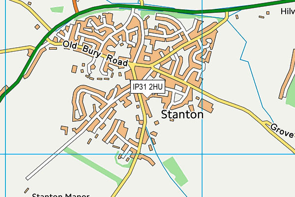 IP31 2HU map - OS VectorMap District (Ordnance Survey)