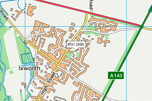 IP31 2HW map - OS VectorMap District (Ordnance Survey)
