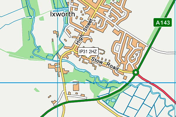 IP31 2HZ map - OS VectorMap District (Ordnance Survey)