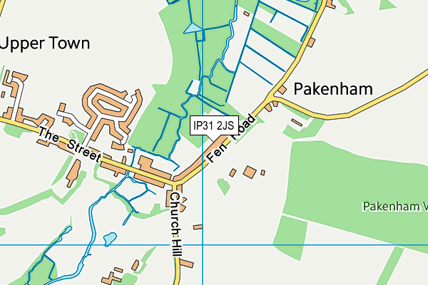 IP31 2JS map - OS VectorMap District (Ordnance Survey)