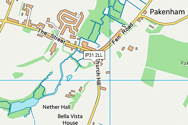 IP31 2LL map - OS VectorMap District (Ordnance Survey)