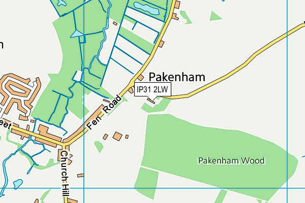 IP31 2LW map - OS VectorMap District (Ordnance Survey)