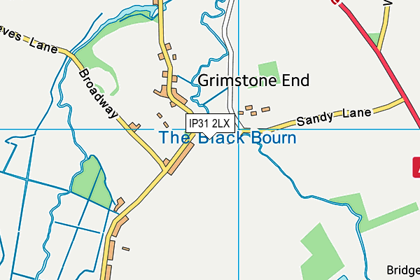 IP31 2LX map - OS VectorMap District (Ordnance Survey)