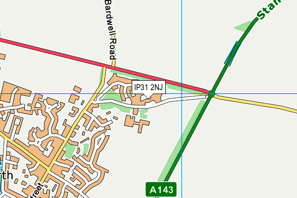 IP31 2NJ map - OS VectorMap District (Ordnance Survey)