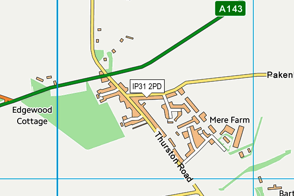 IP31 2PD map - OS VectorMap District (Ordnance Survey)