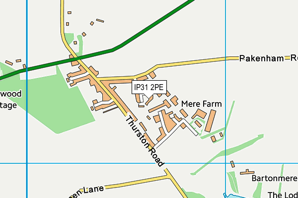 IP31 2PE map - OS VectorMap District (Ordnance Survey)