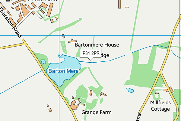 IP31 2PR map - OS VectorMap District (Ordnance Survey)