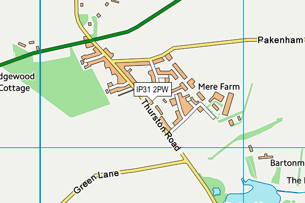IP31 2PW map - OS VectorMap District (Ordnance Survey)
