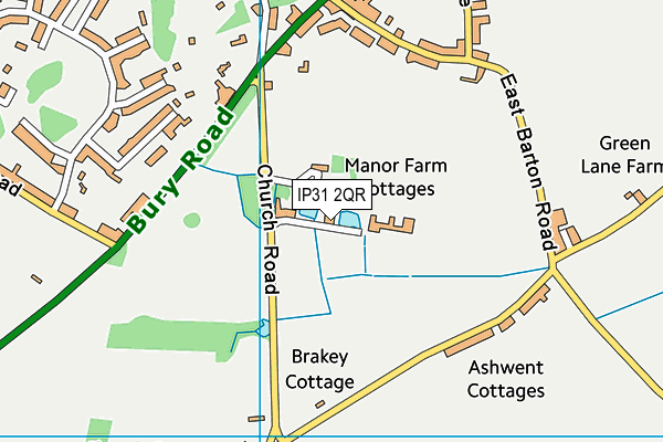 IP31 2QR map - OS VectorMap District (Ordnance Survey)