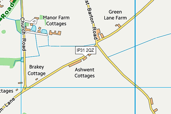 IP31 2QZ map - OS VectorMap District (Ordnance Survey)