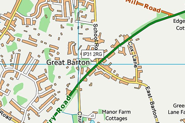 IP31 2RG map - OS VectorMap District (Ordnance Survey)