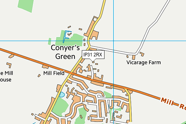 IP31 2RX map - OS VectorMap District (Ordnance Survey)