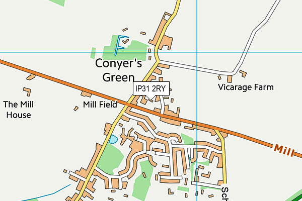 IP31 2RY map - OS VectorMap District (Ordnance Survey)