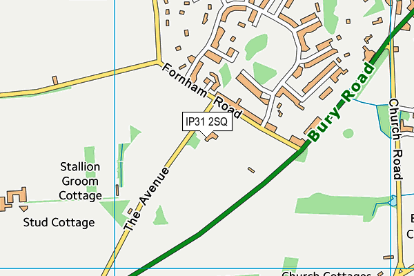 IP31 2SQ map - OS VectorMap District (Ordnance Survey)