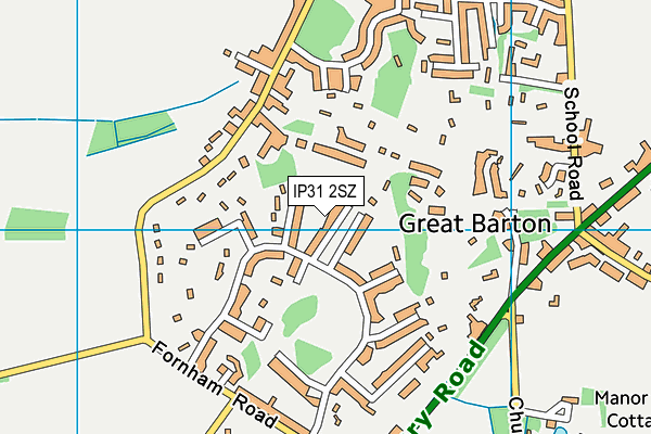 IP31 2SZ map - OS VectorMap District (Ordnance Survey)