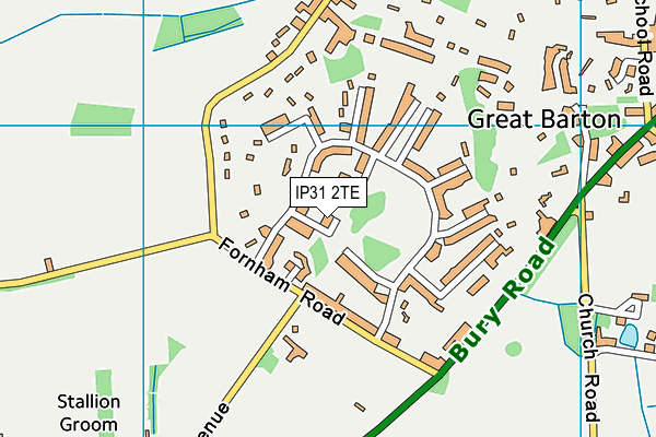 IP31 2TE map - OS VectorMap District (Ordnance Survey)