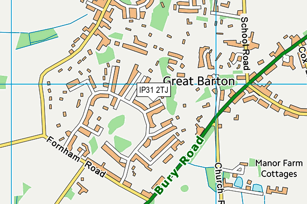 IP31 2TJ map - OS VectorMap District (Ordnance Survey)