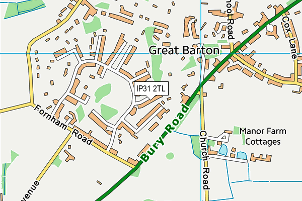 IP31 2TL map - OS VectorMap District (Ordnance Survey)