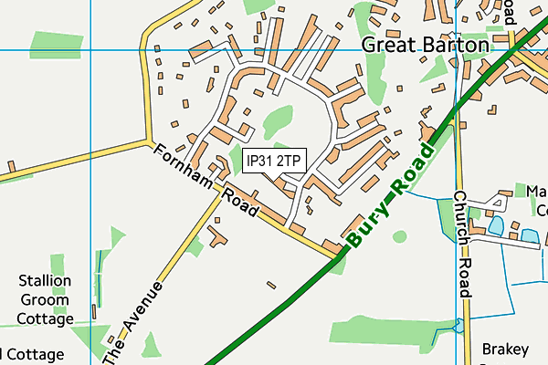 IP31 2TP map - OS VectorMap District (Ordnance Survey)