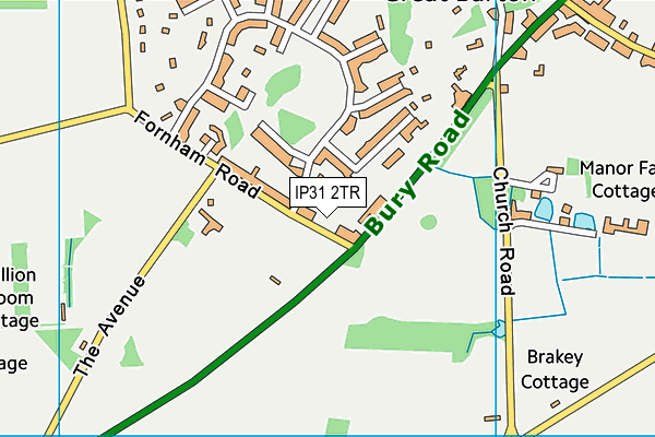 IP31 2TR map - OS VectorMap District (Ordnance Survey)