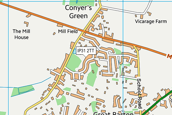 IP31 2TT map - OS VectorMap District (Ordnance Survey)