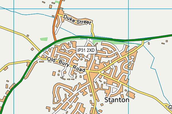 IP31 2XD map - OS VectorMap District (Ordnance Survey)