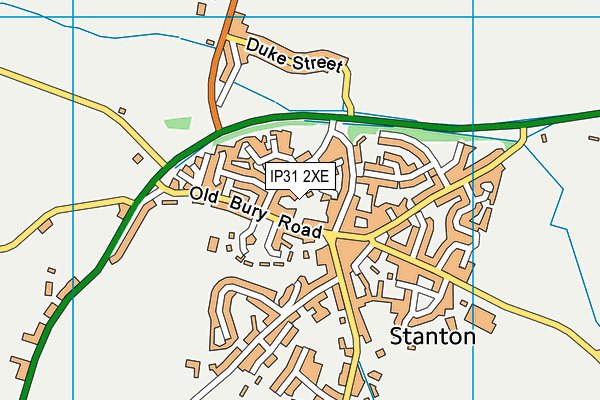 IP31 2XE map - OS VectorMap District (Ordnance Survey)