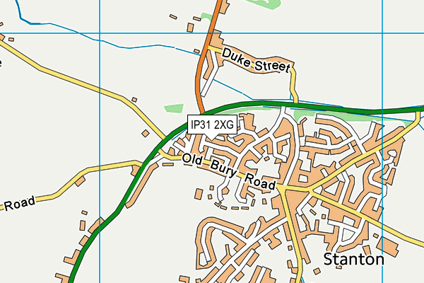 IP31 2XG map - OS VectorMap District (Ordnance Survey)