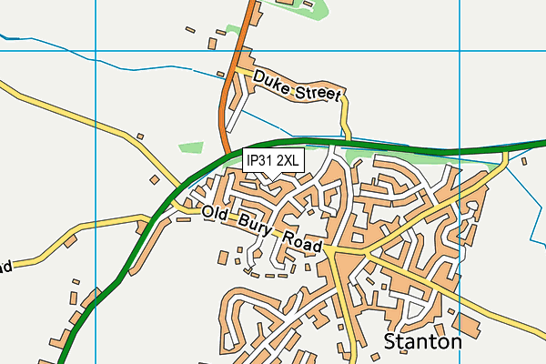 IP31 2XL map - OS VectorMap District (Ordnance Survey)