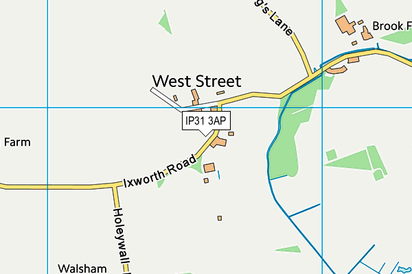 IP31 3AP map - OS VectorMap District (Ordnance Survey)