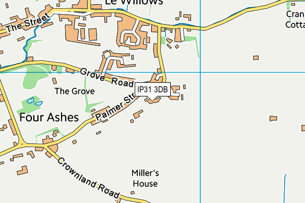 IP31 3DB map - OS VectorMap District (Ordnance Survey)