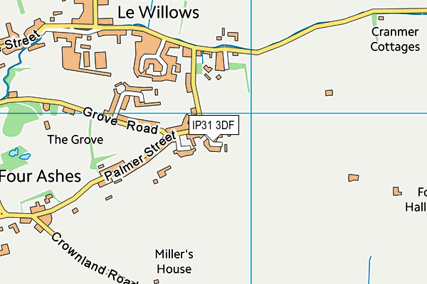 IP31 3DF map - OS VectorMap District (Ordnance Survey)