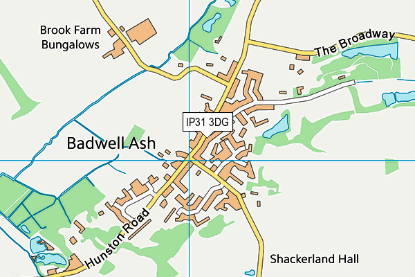 Badwell Ash Playing Field Recreation Ground (Closed) map (IP31 3DG) - OS VectorMap District (Ordnance Survey)