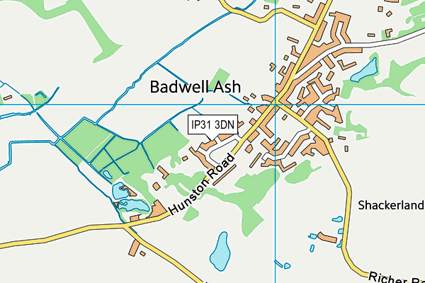 IP31 3DN map - OS VectorMap District (Ordnance Survey)