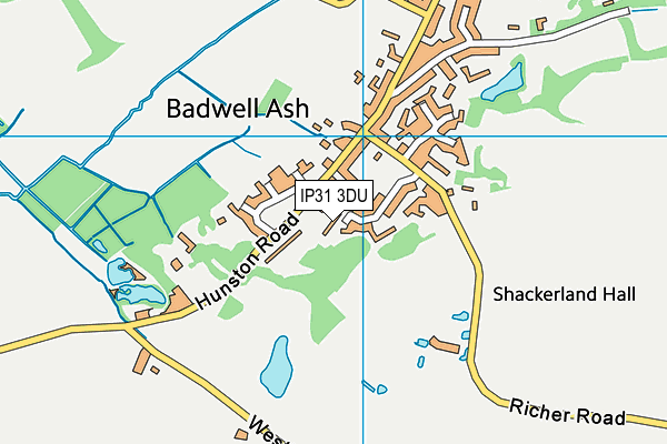 IP31 3DU map - OS VectorMap District (Ordnance Survey)