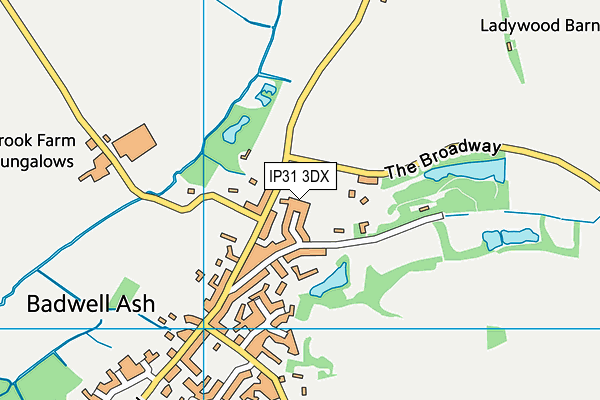 IP31 3DX map - OS VectorMap District (Ordnance Survey)