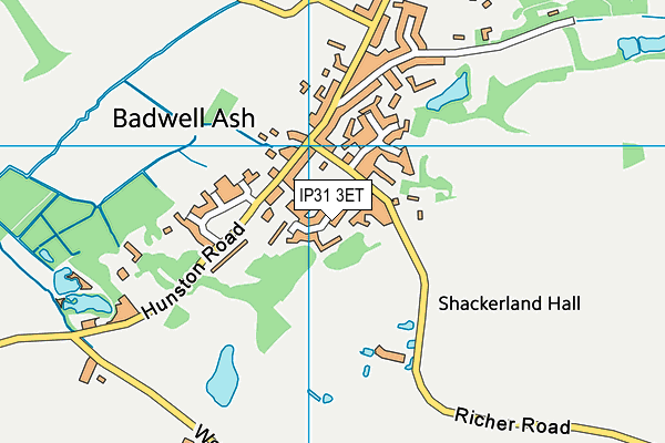 IP31 3ET map - OS VectorMap District (Ordnance Survey)