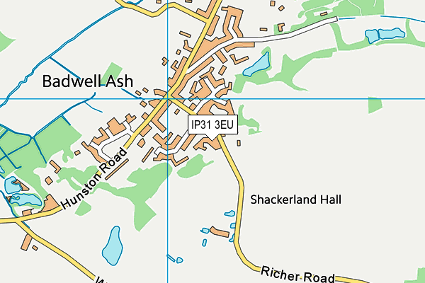 IP31 3EU map - OS VectorMap District (Ordnance Survey)