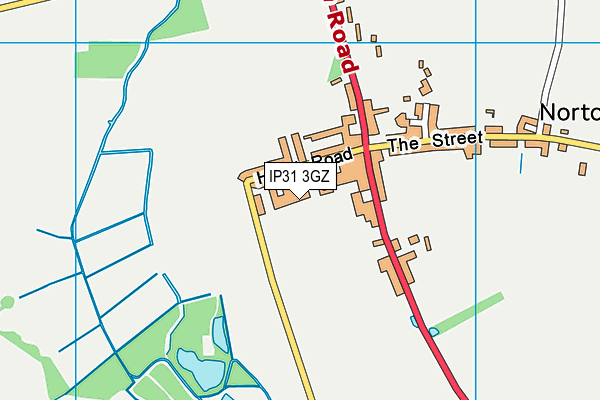 IP31 3GZ map - OS VectorMap District (Ordnance Survey)