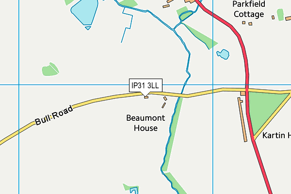 IP31 3LL map - OS VectorMap District (Ordnance Survey)