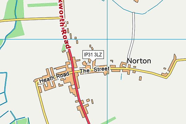 Norton CEVC Primary School map (IP31 3LZ) - OS VectorMap District (Ordnance Survey)