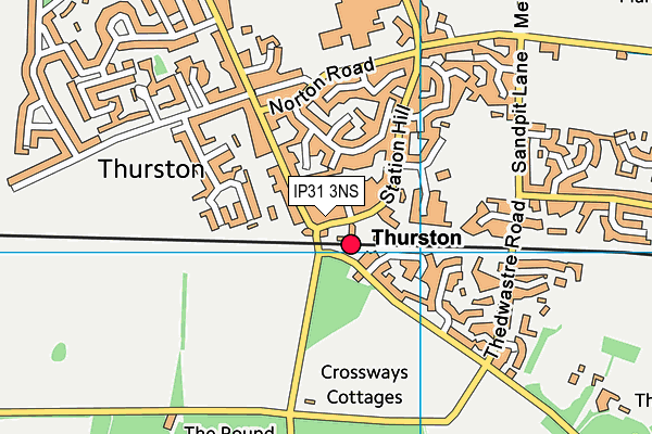 IP31 3NS map - OS VectorMap District (Ordnance Survey)