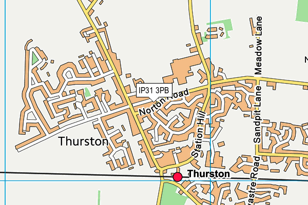 Thurston Community College map (IP31 3PB) - OS VectorMap District (Ordnance Survey)