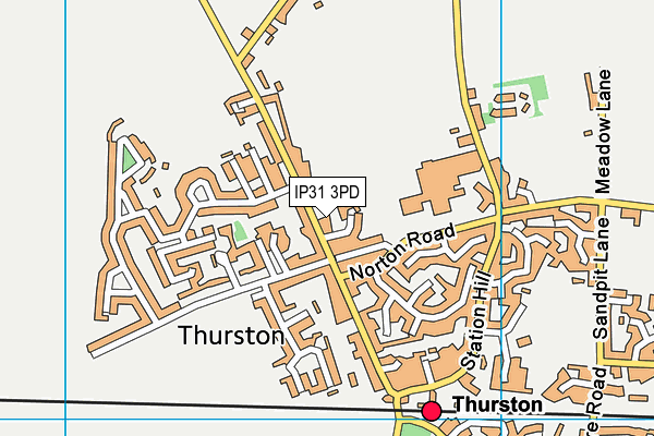 IP31 3PD map - OS VectorMap District (Ordnance Survey)